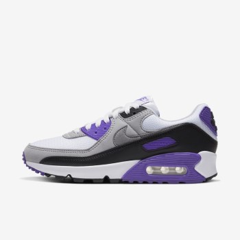 Nike Air Max 90 - Női Utcai Cipő - Fehér/Lila/Fekete/Szürke